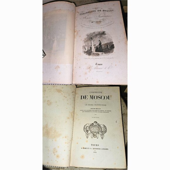 Antique 1851 French Gilded Cartonnage Book Decorative Gilt Romantic Cardboard - Picture 7 of 10